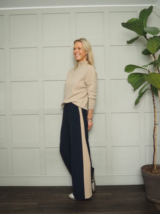 Yoruba Wide Leg Trousers with Side Stripe and Elasticated Waist - 5 Colours