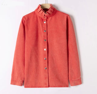 Jaime Denim Shirt/Shacket - Chocolate, Denim Blue, Pink, Red