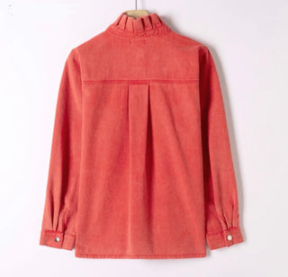 Jaime Denim Shirt/Shacket - Chocolate, Denim Blue, Pink, Red