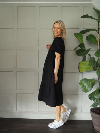 Pam Tiered Dress by Part Two - Black, Ivory