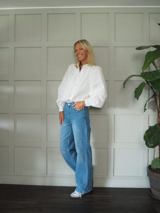 Ada Straight Leg Denim Jeans by Moss Copenhagen -Denim Blue, Grey