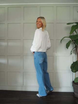 Ada Straight Leg Denim Jeans by Moss Copenhagen -Denim Blue, Grey