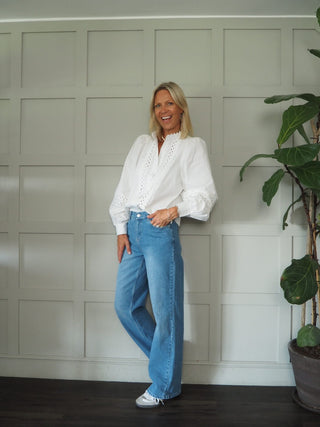 Ada Straight Leg Denim Jeans by Moss Copenhagen -Denim Blue, Grey