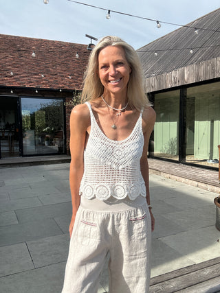 Kravitz Crochet Cami - Black, Off White