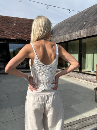 Kravitz Crochet Cami - Black, Off White