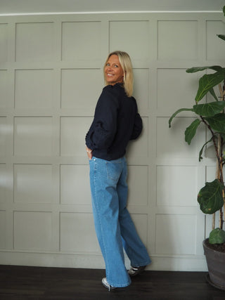 Ada Straight Leg Denim Jeans by Moss Copenhagen -Denim Blue, Grey