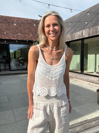 Kravitz Crochet Cami - Black, Off White