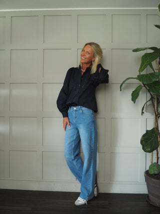 Ada Straight Leg Denim Jeans by Moss Copenhagen -Denim Blue, Grey