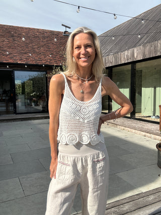 Kravitz Crochet Cami - Black, Off White
