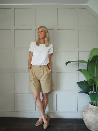 Kinsley Tailored Bermuda Shorts by Saint Tropez - Camel