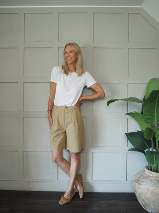 Kinsley Tailored Bermuda Shorts by Saint Tropez - Camel