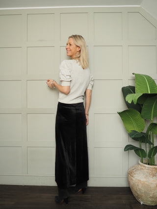 Velera Velvet Skirt by Soaked - Black