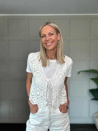 Lenni Crochet Cardigan - Off White