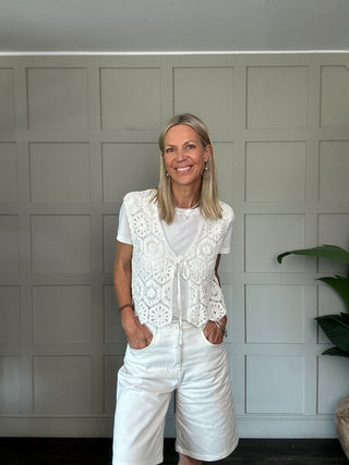 Lenni Crochet Cardigan - Off White
