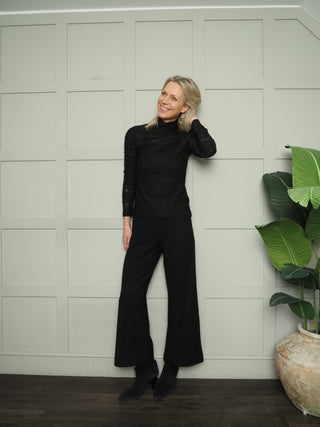 Kym High Neck Long Sleeve Blouse By Soaked - Black