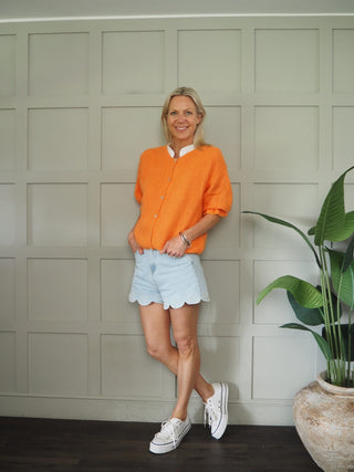 Lops Cardigan with Cropped Sleeves and Frill Cuffs - 7 Colours