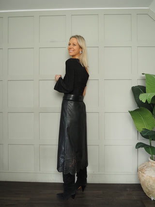 Tacha Shimmer One Shoulder Top By B Young - Black