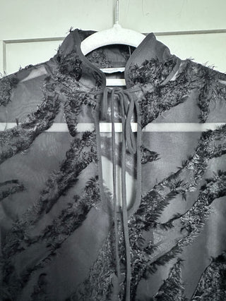 Byhallie Blouse with Tie Neckline By B Young - Black