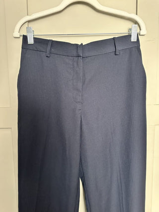 Ally Trousers with Satin Pin Stripe &amp; Elasticated Ankle Cuff by Moss Copenhagen - Navy Blue