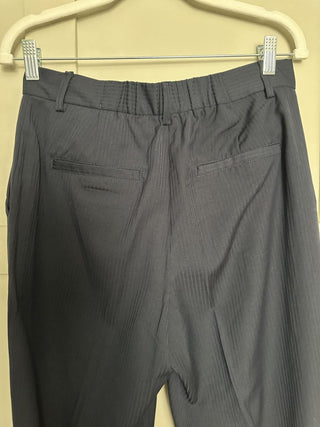 Ally Trousers with Satin Pin Stripe &amp; Elasticated Ankle Cuff by Moss Copenhagen - Navy Blue