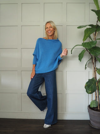 Rodeo Batwing On/Off The Shoulder Jumper - Cornflower Blue, Khaki, Navy Blue, Orange, Pink