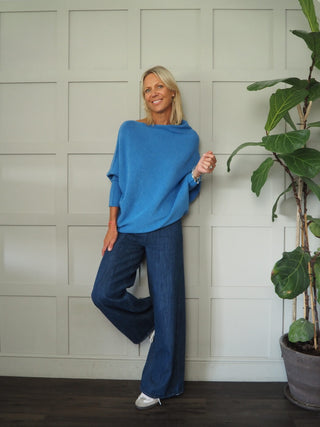 Rodeo Batwing On/Off The Shoulder Jumper - Cornflower Blue, Khaki, Navy Blue, Orange, Pink