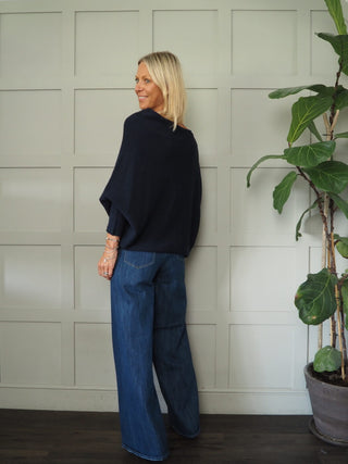 Rodeo Batwing On/Off The Shoulder Jumper - Cornflower Blue, Khaki, Navy Blue, Orange, Pink