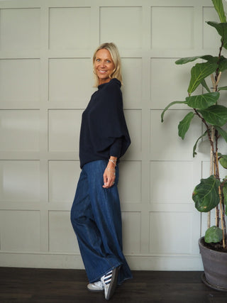 Rodeo Batwing On/Off The Shoulder Jumper - Cornflower Blue, Khaki, Navy Blue, Orange, Pink