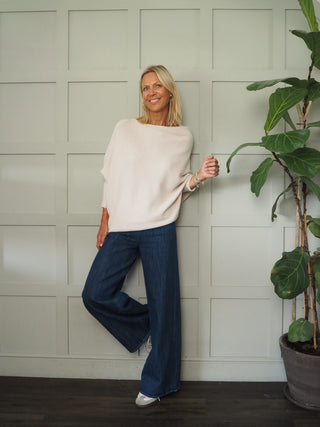 Rodeo Batwing On/Off The Shoulder Jumper - Cornflower Blue, Khaki, Navy Blue, Orange, Pink