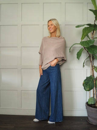 Rodeo Batwing On/Off The Shoulder Jumper - Cornflower Blue, Khaki, Navy Blue, Orange, Pink