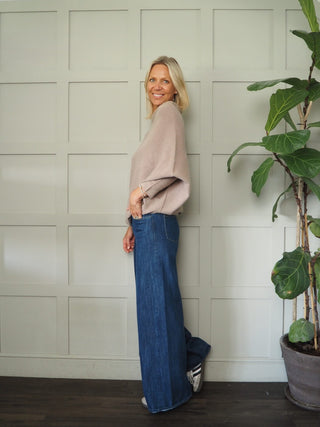 Rodeo Batwing On/Off The Shoulder Jumper - Cornflower Blue, Khaki, Navy Blue, Orange, Pink