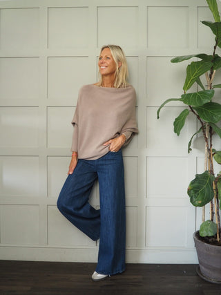 Rodeo Batwing On/Off The Shoulder Jumper - Cornflower Blue, Khaki, Navy Blue, Orange, Pink