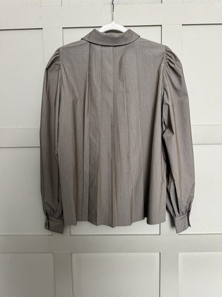 Judith Pleated Back Blouse by Costa &amp; Mani - Black, Mushroom