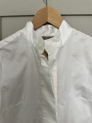 Ricki Round, High Neckline, Long Sleeve Blouse by Costa and Mani - Mushroom, Off White