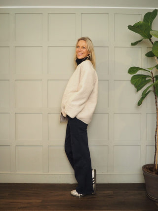 Inley Relaxed Fit Teddy Jacket By Saint Tropez - Oatmeal