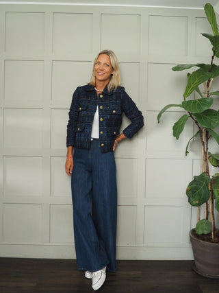 Valentine Lined Boucle Blazer with Gold Buttons and Pockets - 5 Colours