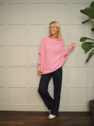 Rodeo Batwing On/Off The Shoulder Jumper - Cornflower Blue, Khaki, Navy Blue, Orange, Pink