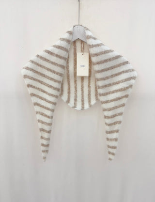 Mel Triangle Stripe Scarf - Chocolate, Winter White