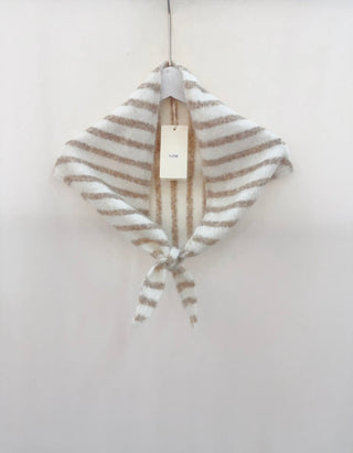 Mel Triangle Stripe Scarf - Chocolate, Winter White