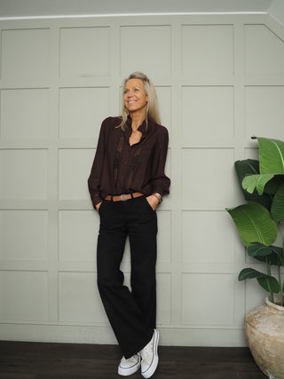 Belle Long Sleeve, Ruffle Collar Blouse, Best Seller - 10 Colours