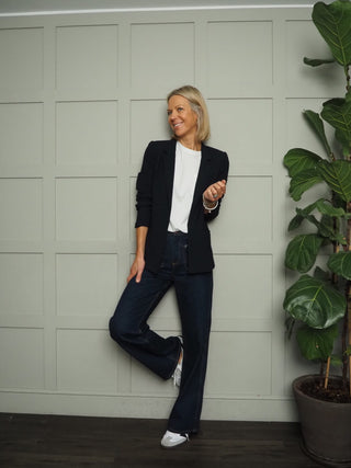 Shirley Lightweight Blazer with Pockets and No Fastenings by Soaked - Black, Navy Blue, Silver Blue