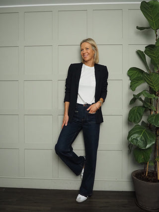 Shirley Lightweight Blazer with Pockets and No Fastenings by Soaked - Black, Navy Blue, Silver Blue