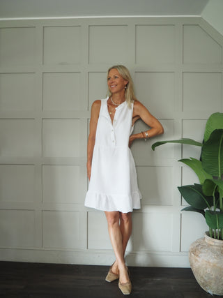Nikki Cheesecloth Dress - Coral, Mocha, Navy Blue, Sky Blue, White,