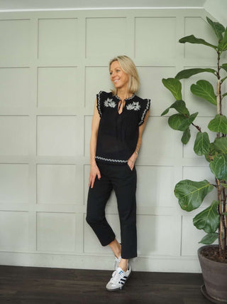 Soffyns Cropped Trousers by Part Two - Black, White