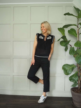 Soffyns Cropped Trousers by Part Two - Black, White