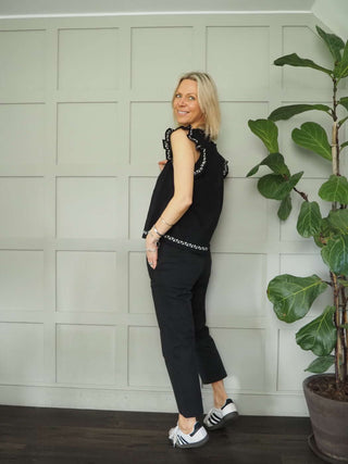 Soffyns Cropped Trousers by Part Two - Black, White