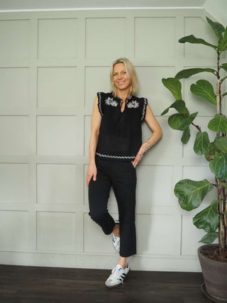 Soffyns Cropped Trousers by Part Two - Black, White