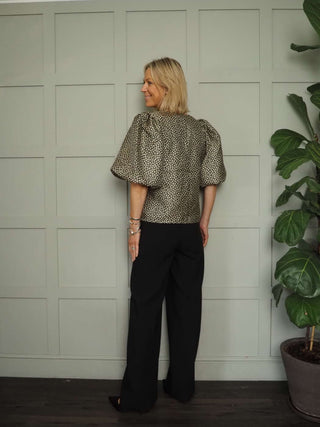 Corinne Wide Leg Trousers by Soaked - Black, Camel