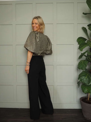 Kaela Blouse with Balloon Sleeves by Soaked - Brown Floral