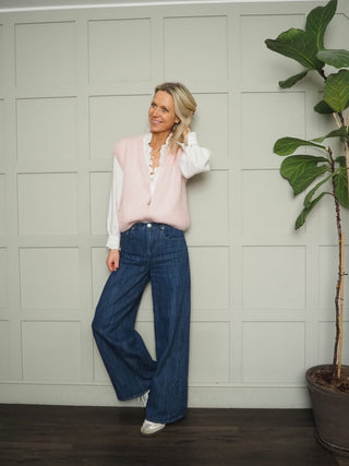 Alfonso Mohair Mix Zip Front Sleeveless Cardigan - Baby Blue, Black, Green